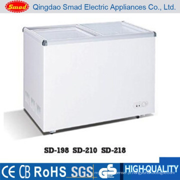 Refrigerador do gelado da porta de vidro da corrediça 198L com CE ROHS